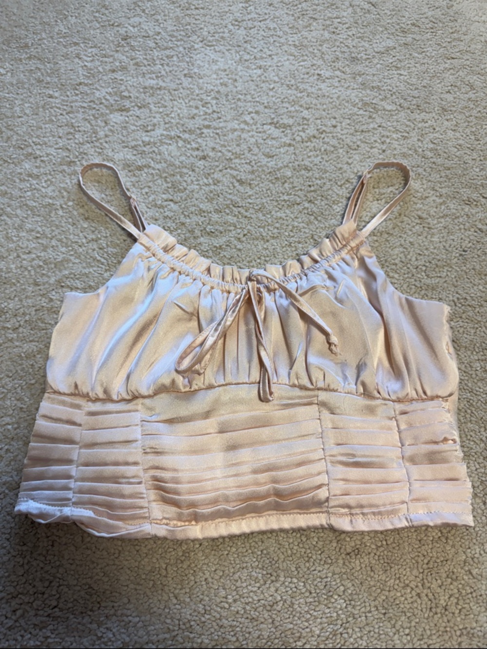 Light Pink Satin Tank Top